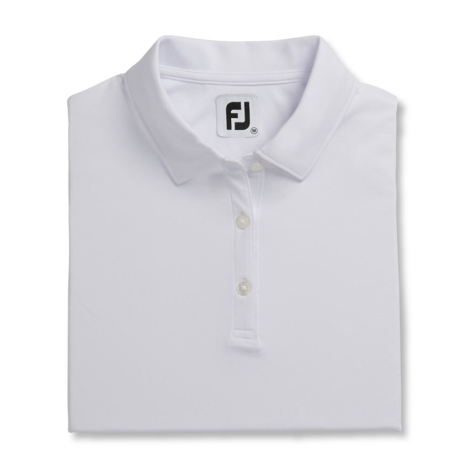 Footjoy Switzerland Prodry Interlock ärmelloses Shirt Selbstkragen Damen Weiß