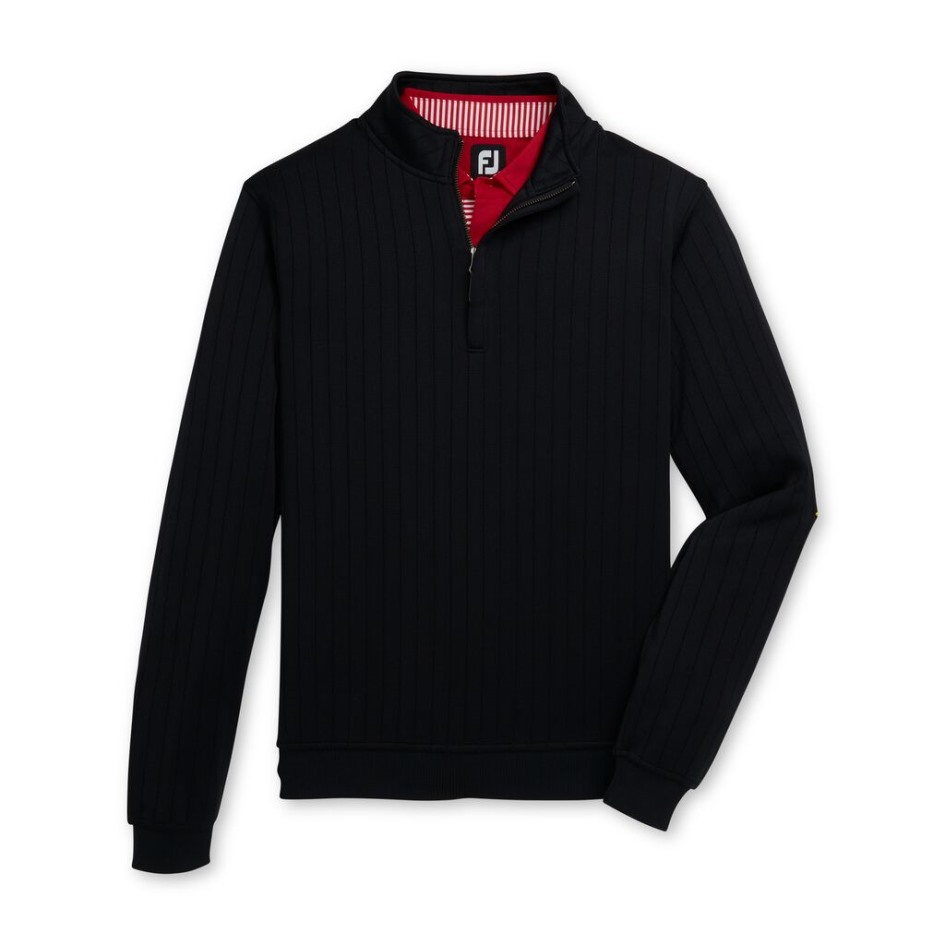 Footjoy Switzerland Drop-Needle-Halbreißverschluss, Geraffte Taille, Schwarz