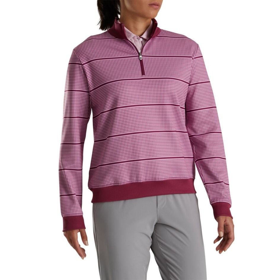 Mittelschicht Mit Halbem Reißverschluss Und Hahnentrittmuster Damen Fig Footjoy Switzerland