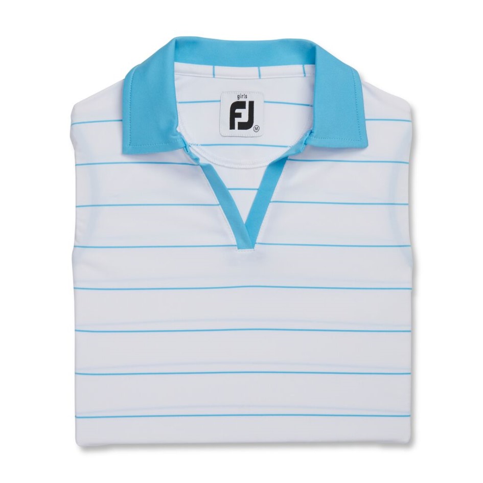 Footjoy Switzerland ärmelloses Shirt Junior Mädchen Weiß-aqua