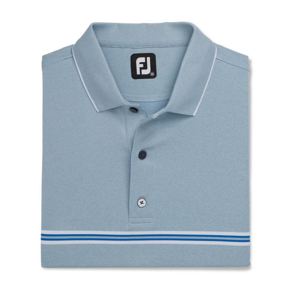 Footjoy Switzerland Doppelband Lisle Strickkragen Taubengrau Meliert