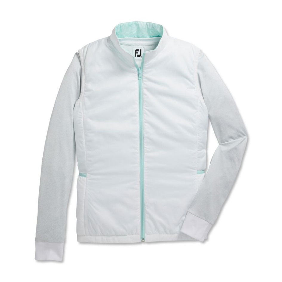 Weiß-aquamarin Gefütterte Wendeweste Damen-stil Der Vorigen Saison Footjoy Switzerland