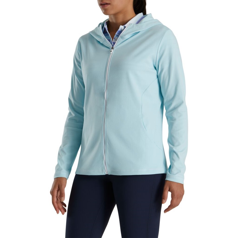 Kapuzenpullover Mit Durchgehendem Reißverschluss Für Damen Sky Heather Footjoy Switzerland