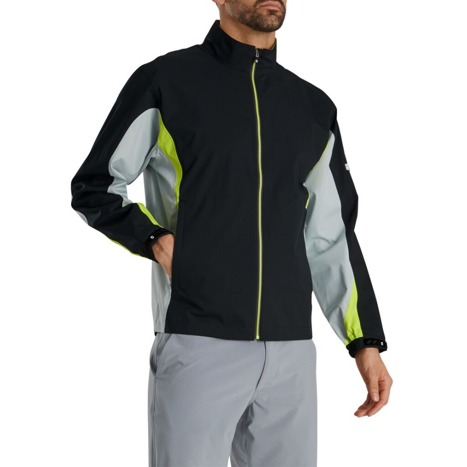 Footjoy Switzerland Hydrolite Regenjacke Schwarz-silber Lime