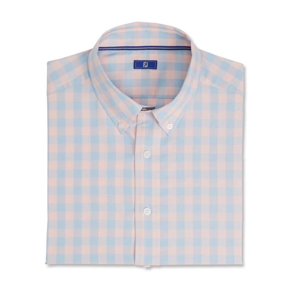 Hellrosa-Gingham-Stretch-Baumwolle Im Stil Der Vorsaison Footjoy Switzerland