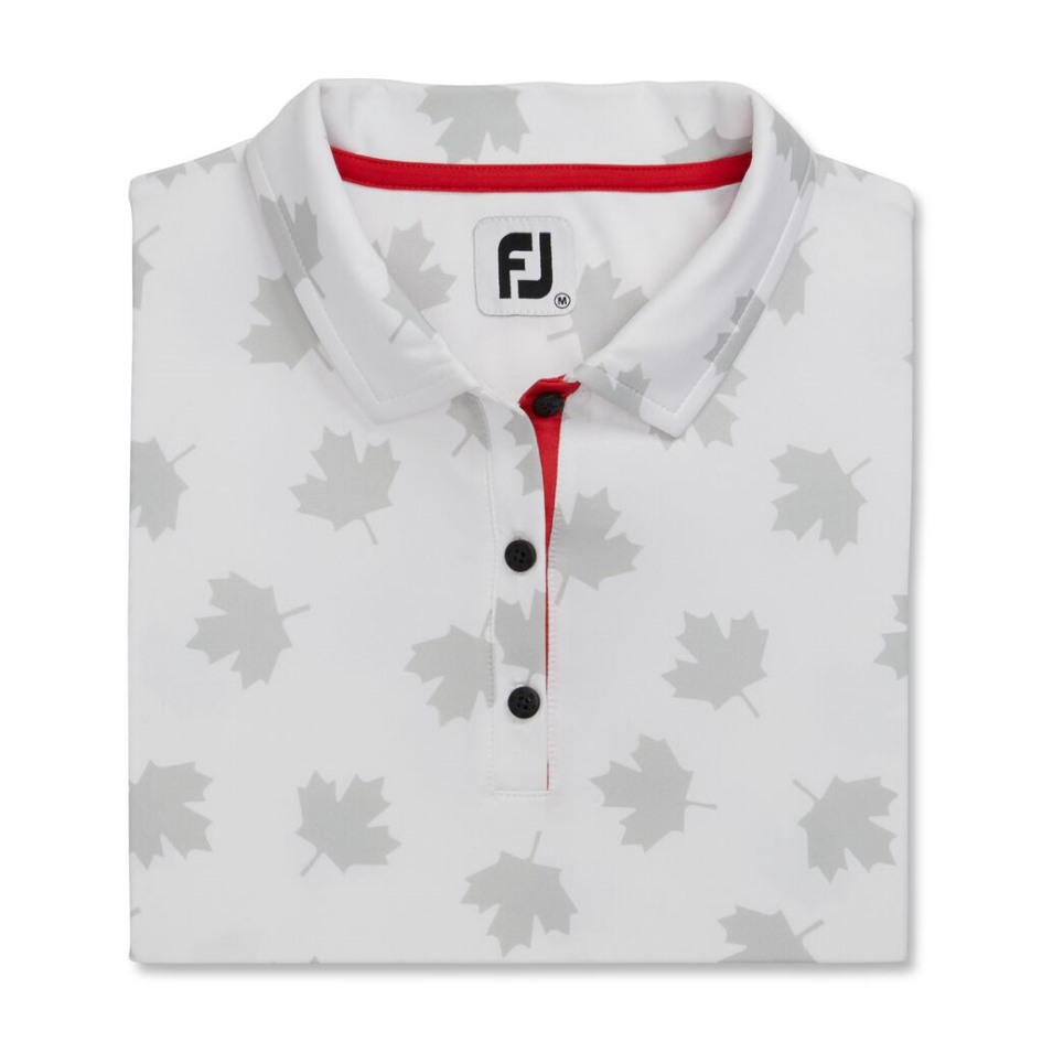 Weiß-rot Footjoy Switzerland Tonal Leaf Print Damen