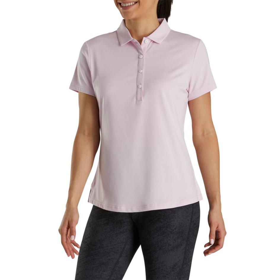 Footjoy Switzerland Hellrosa Solide Lisle Selbstkragen Damen