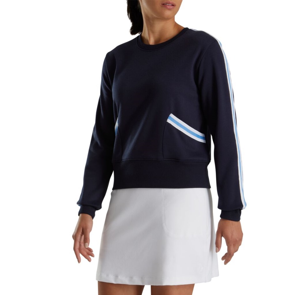 Marineblaues Sweatshirt Mit Rundhalsausschnitt Damen Footjoy Switzerland