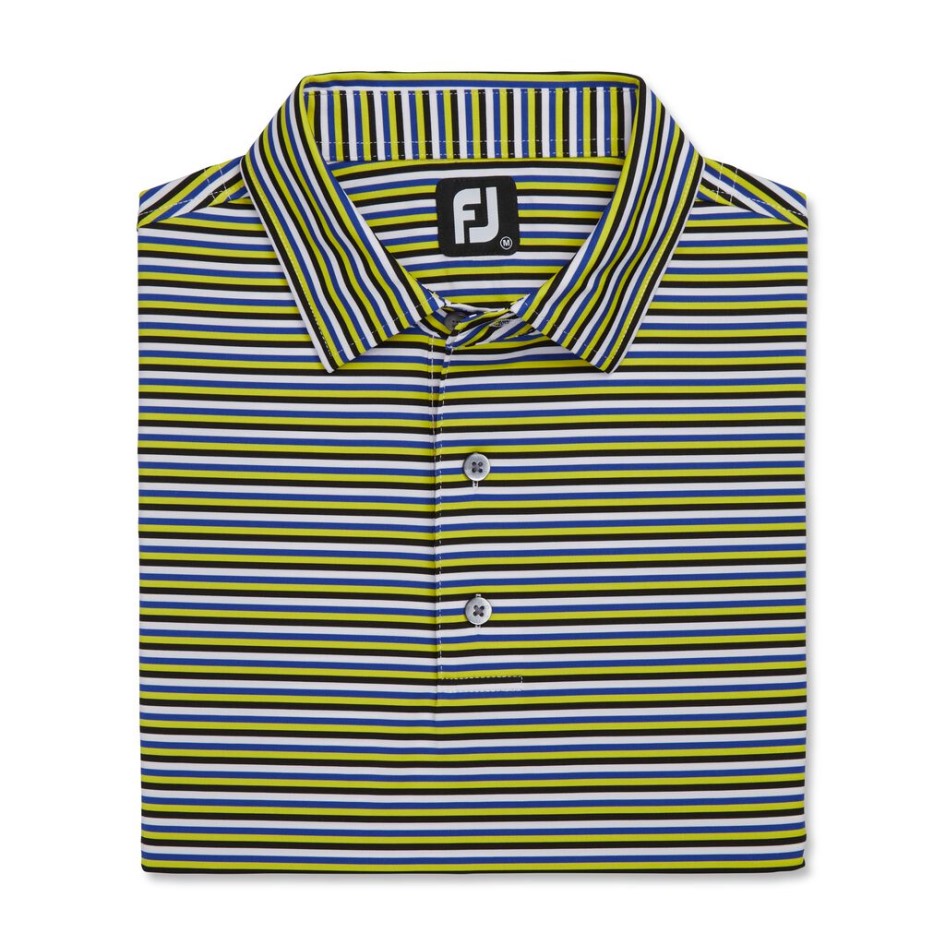 Multi Stripe Lisle Self Collar White-Ocean-Key Lime-Black Footjoy Switzerland