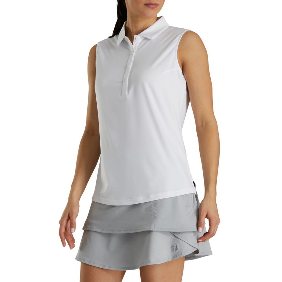 Footjoy Switzerland Solid Lisle ärmellos Damen Weiß