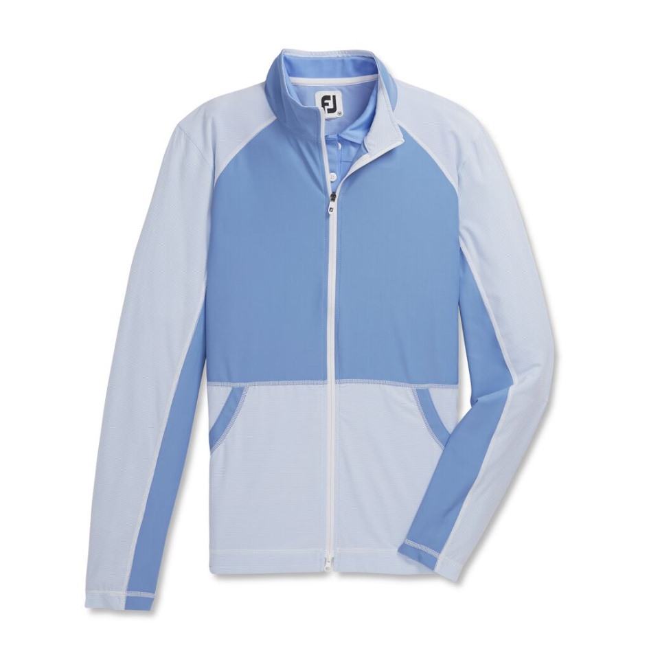 Mittelschicht Mit Ministreifen Und Durchgehendem Reißverschluss Für Damen Im Stil Der Vorsaison Footjoy Switzerland Blau-weiß