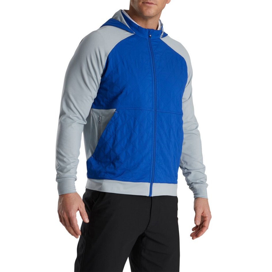 Footjoy Switzerland Hybrid Hoodie Graumeliert-royal