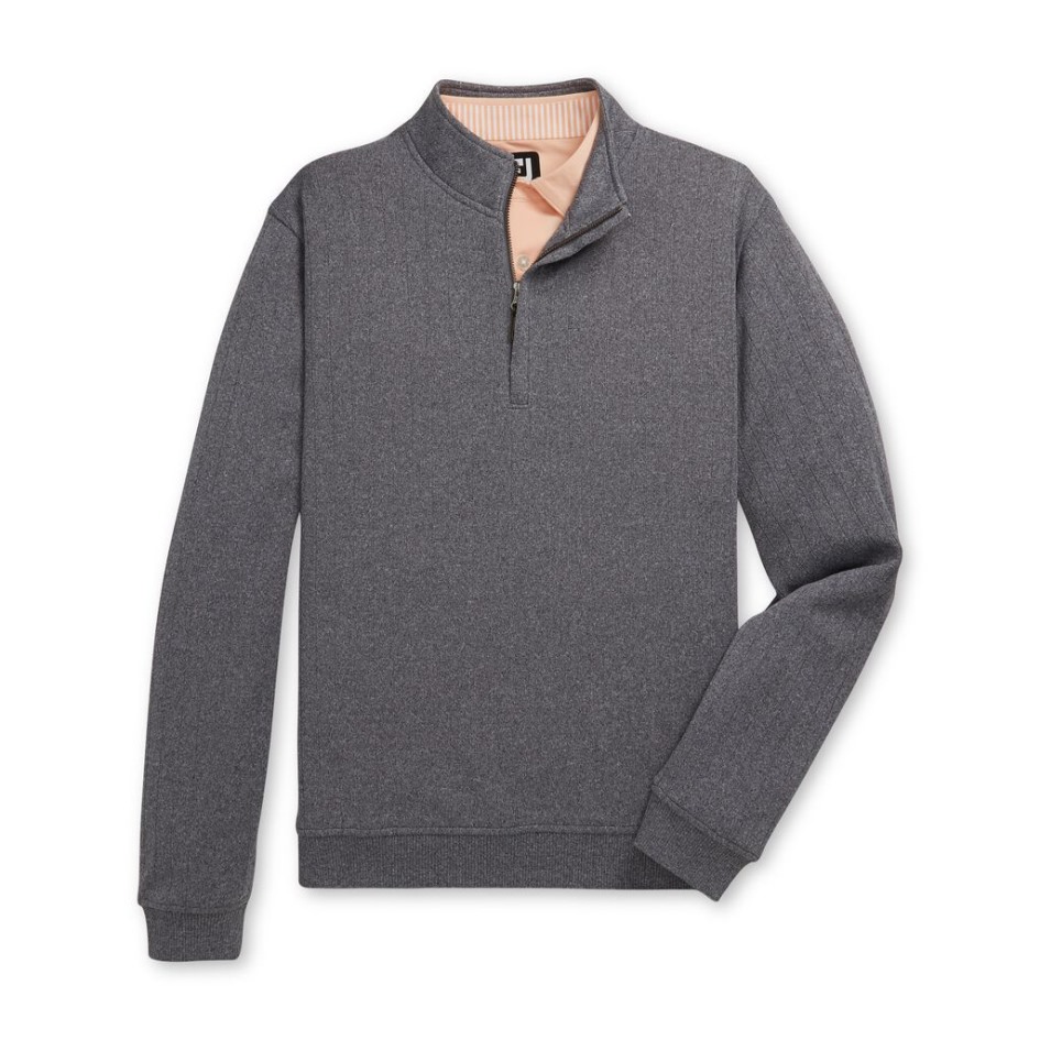 Heather Charcoal Drop Needle Halber Reißverschluss Geraffte Taille Footjoy Switzerland