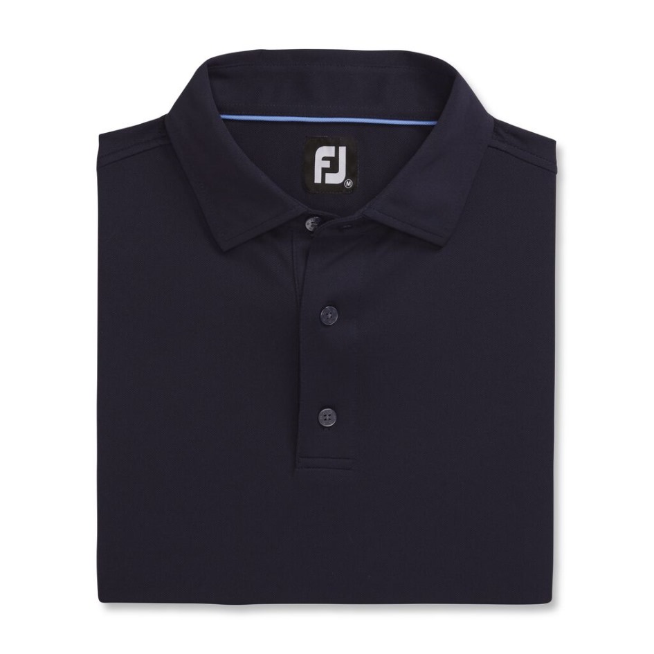 Navy Performance Stretch Pique Einfarbig Selbstkragen Footjoy Schweiz