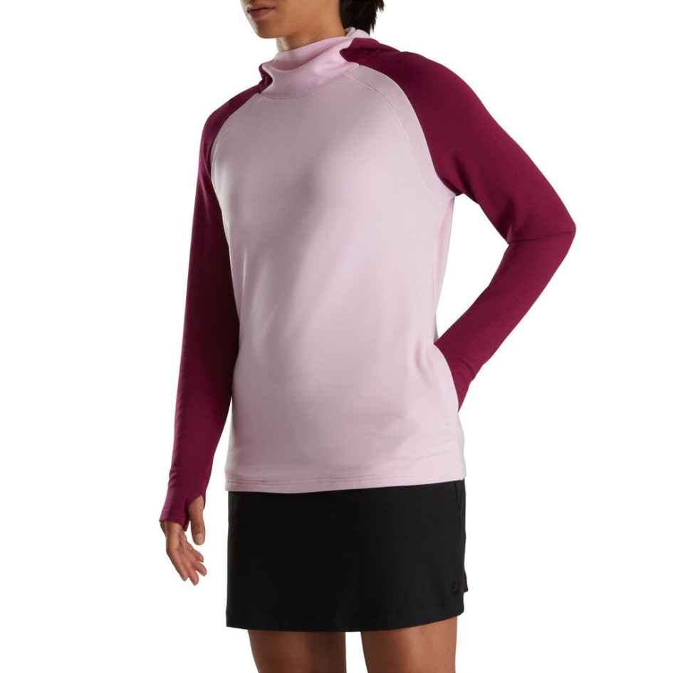 Footjoy Switzerland Fig-pink Color Block Hoodie Damen