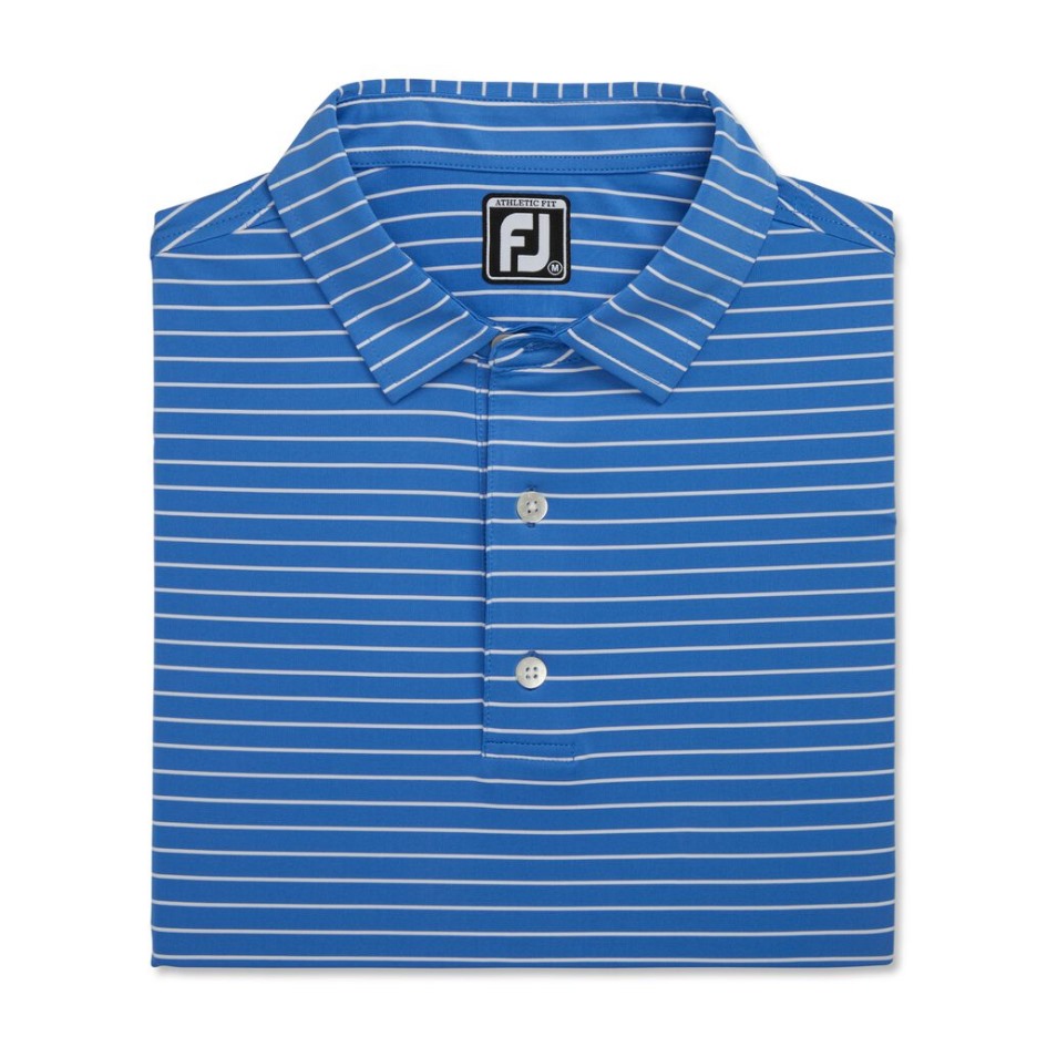 Sportliche Passform Klassischer Streifen Stehkragen Footjoy Switzerland Marine-white