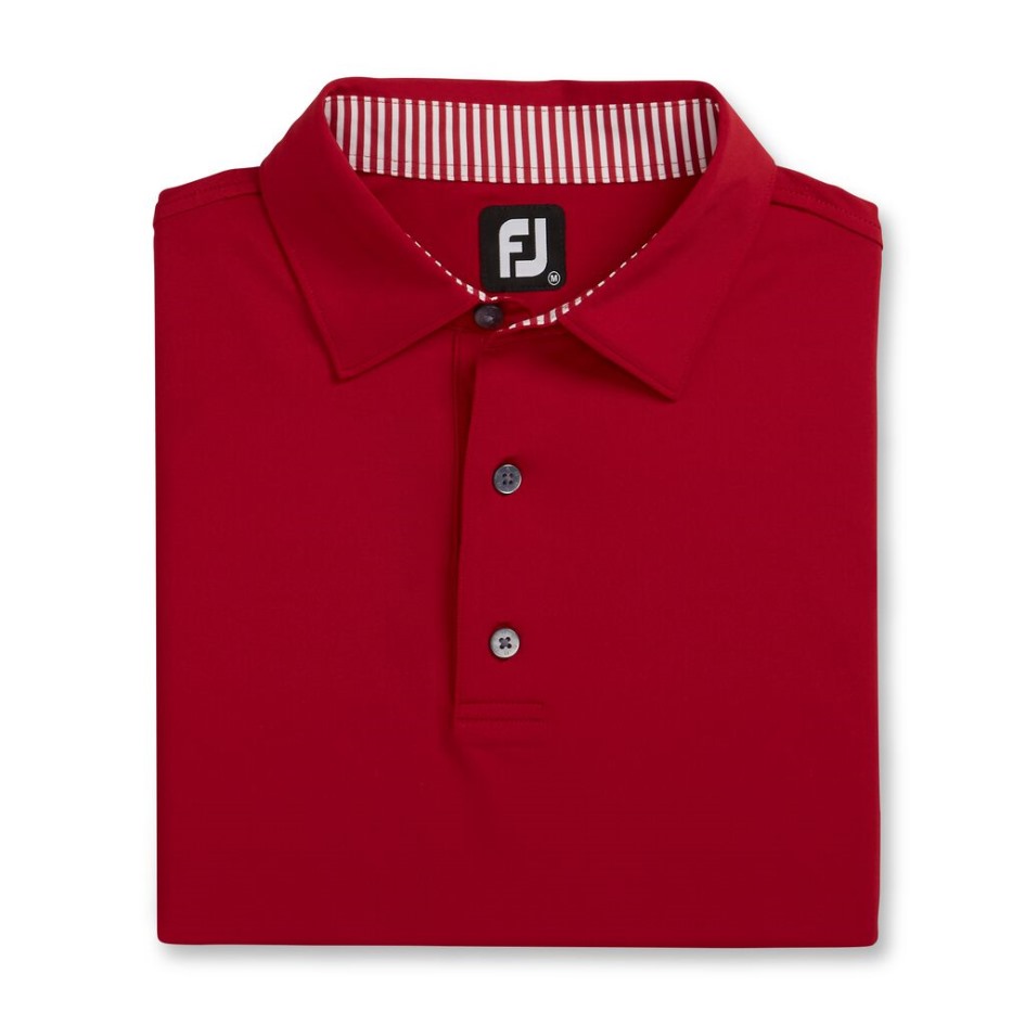 Footjoy Switzerland Solid Lisle Selbstkragen Rot-weiß
