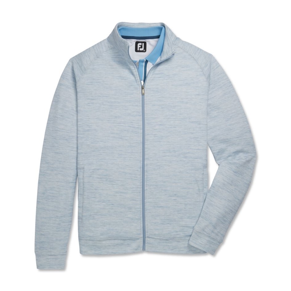 Footjoy Switzerland Taubengrau Meliertes Jersey-Fleece Mit Durchgehendem Reißverschluss
