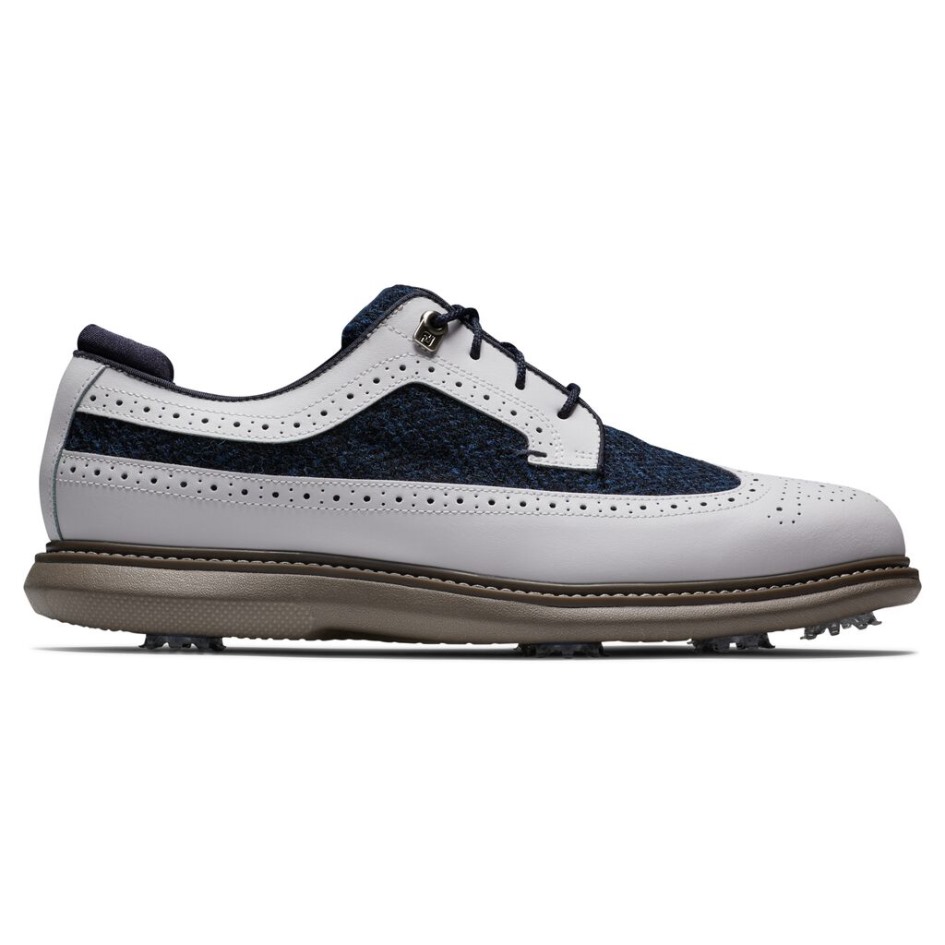 Footjoy Schweiz Weiß-blau Herringbone Traditionen - Schildspitze