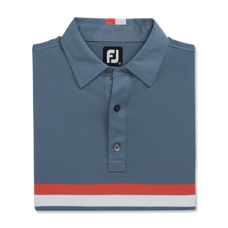 Graphit-koralle-weißes Doppelbrustband Pique-vorsaison Style Footjoy Switzerland