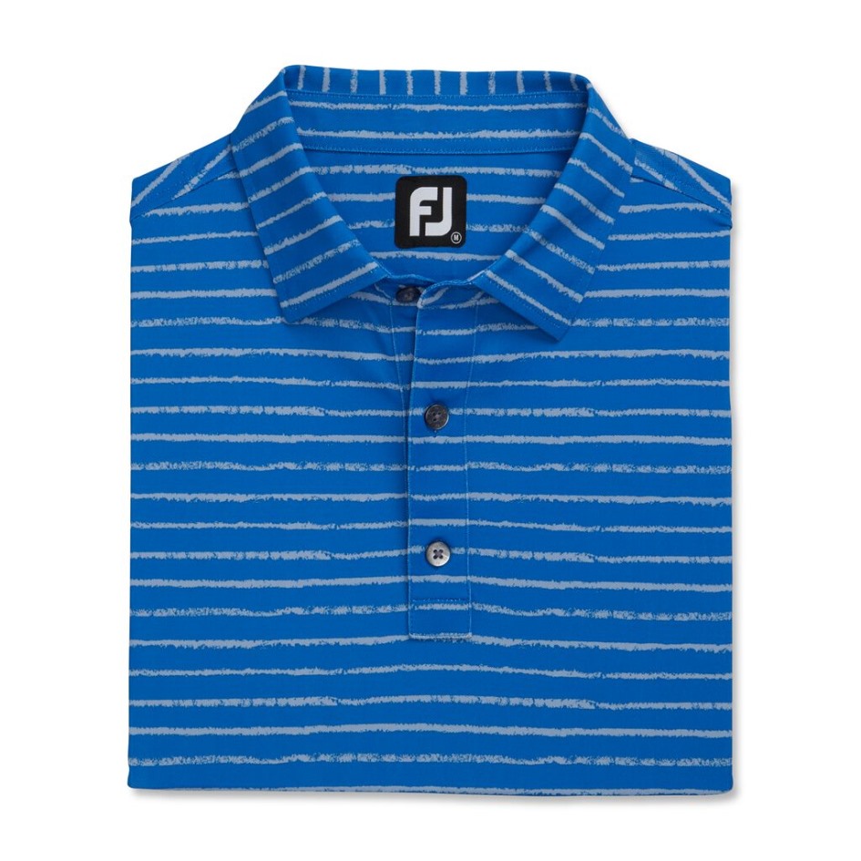 Kreidelinien-Print Stretch-Piqué Stehkragen Royal-dove Grey Footjoy Switzerland