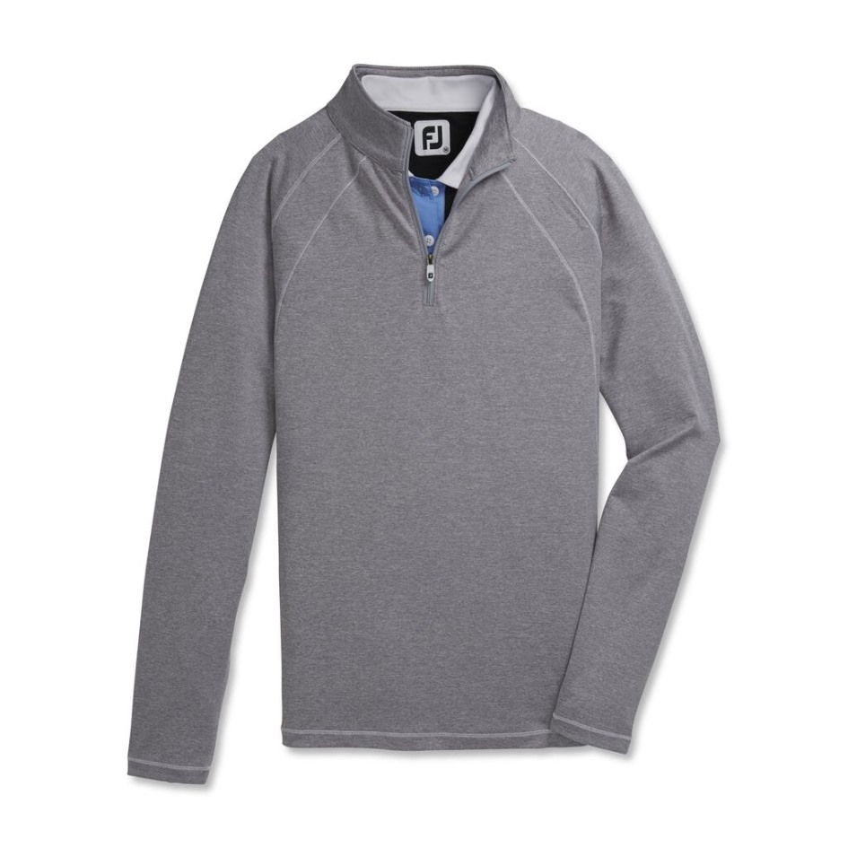 Mid-Layer Aus Jersey-Strick Mit Viertelreißverschluss Für Damen Im Stil Der Vorsaison Grau Meliert Footjoy Switzerland