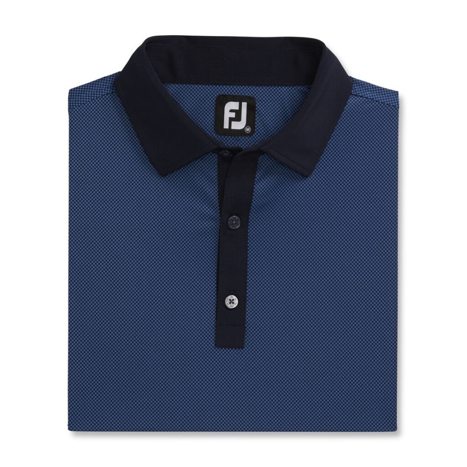 Footjoy Switzerland Stretch Lisle Mini Check Print Marineblau