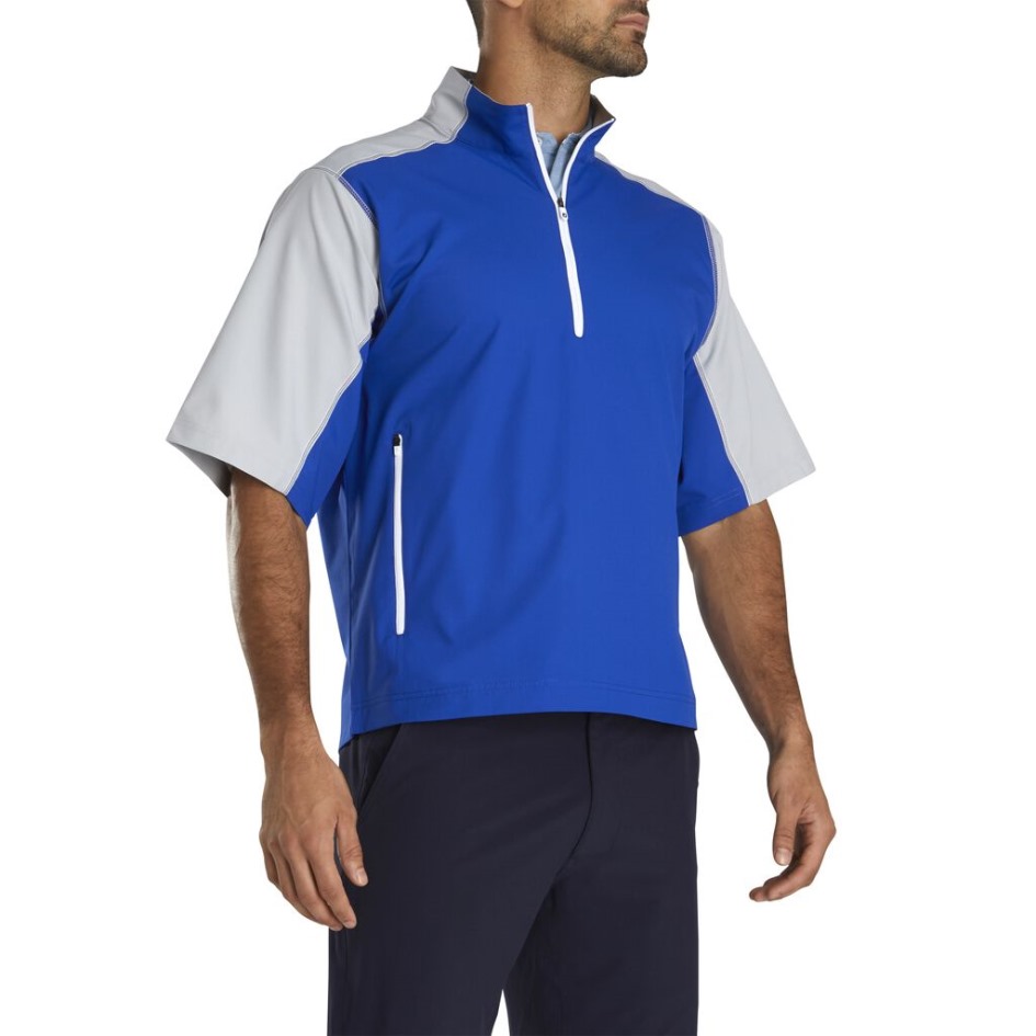 Kurzarm Sport Windshirt Footjoy Switzerland Royal-silber