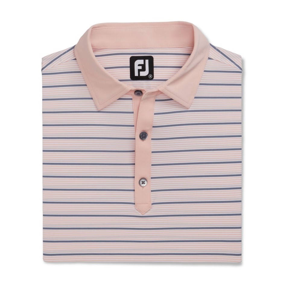 Akzentuierter Streifen Lisle Selbstkragen Footjoy Switzerland Quarz Pink-weiß-graphit