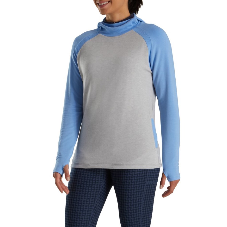 COLOR BLOCK Hoodie Damen Footjoy Switzerland Blue-grey Heather