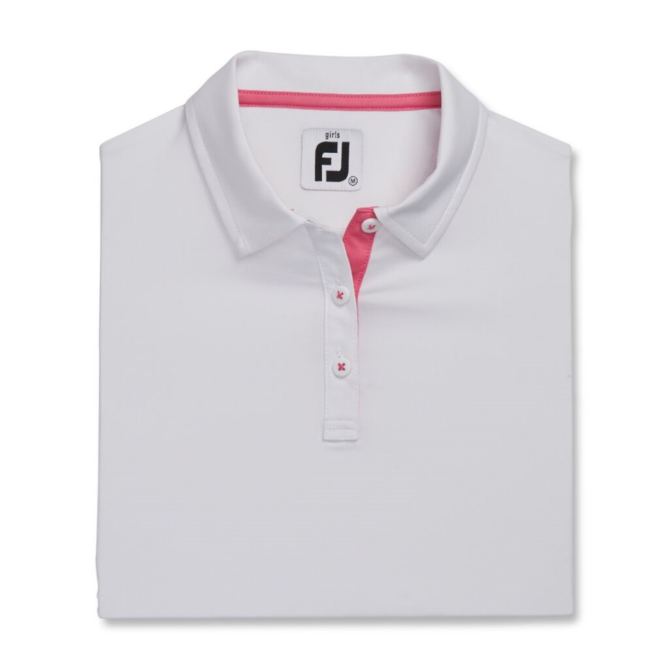 Kurzarm Shirt Junior Girl Footjoy Switzerland White