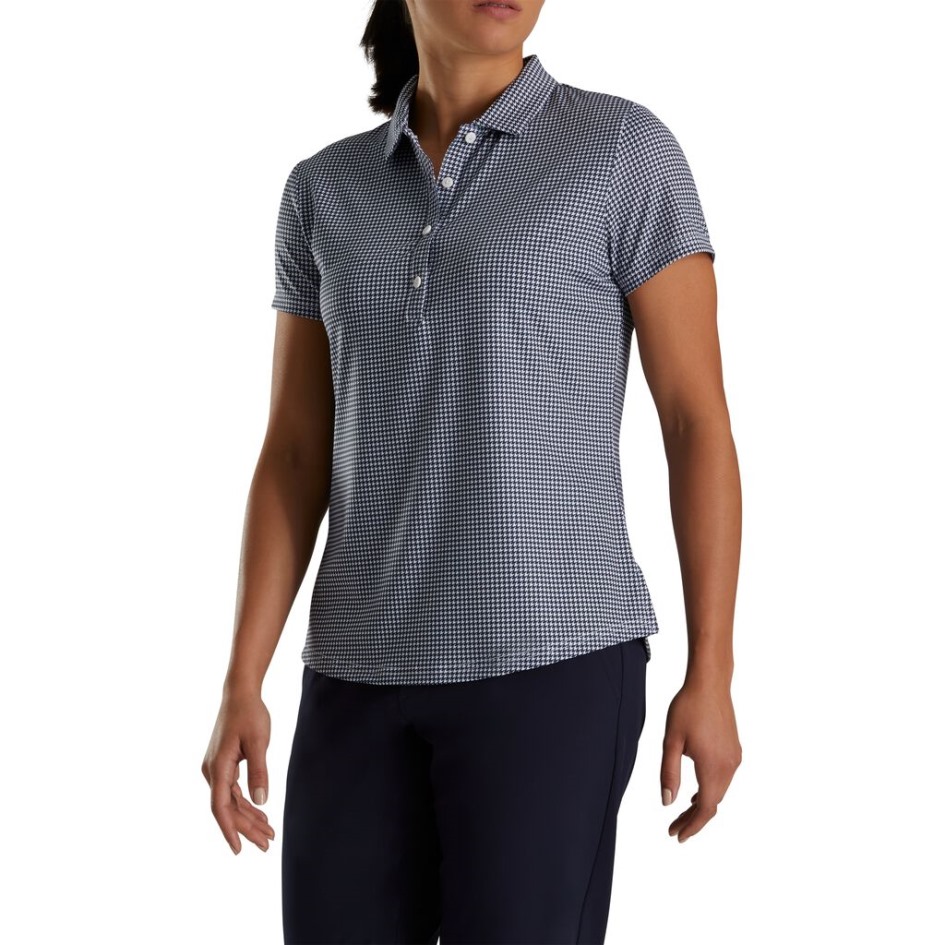 Navy Footjoy Schweiz Hahnentritt Lisle Damen