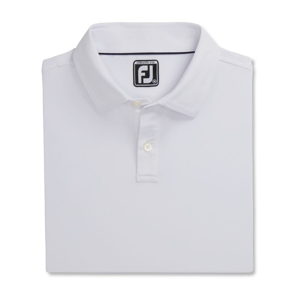 Weiß Footjoy Schweiz Athletischer Fit Fester Lisle Selbstkragen