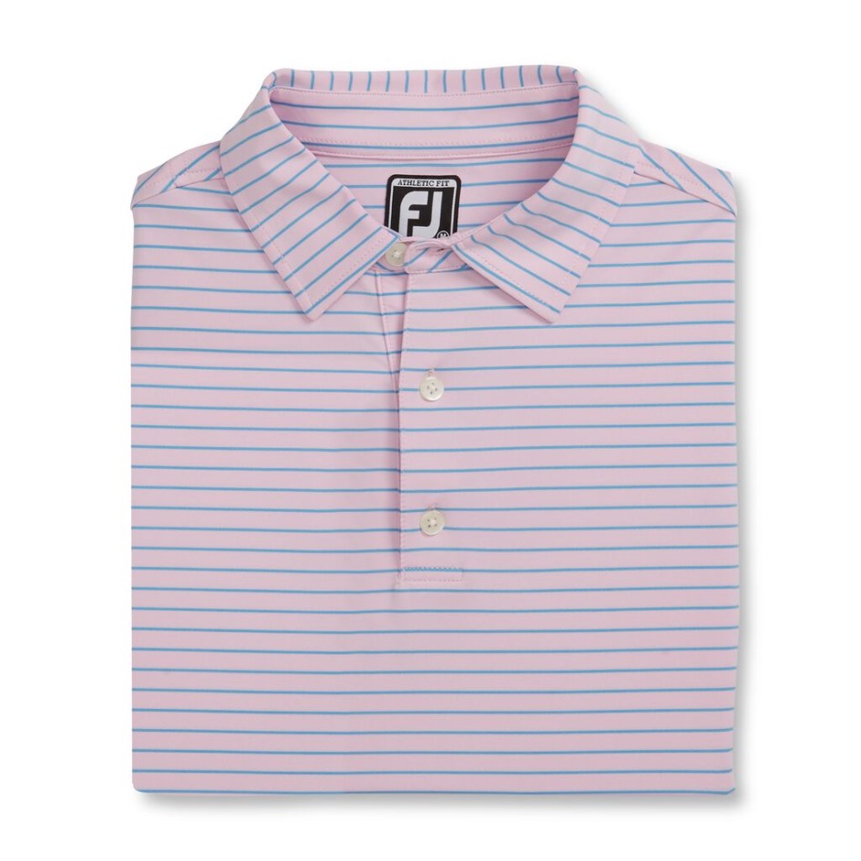 Sportlicher Schnitt Klassischer Streifen Selbstkragen Pink-hellblau Footjoy Switzerland