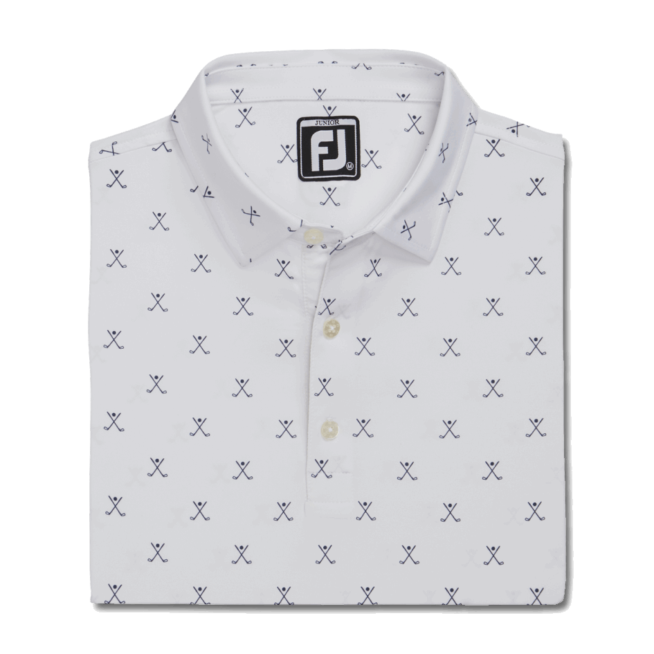 Golf Print Shirt Junior Weiss Footjoy Schweiz