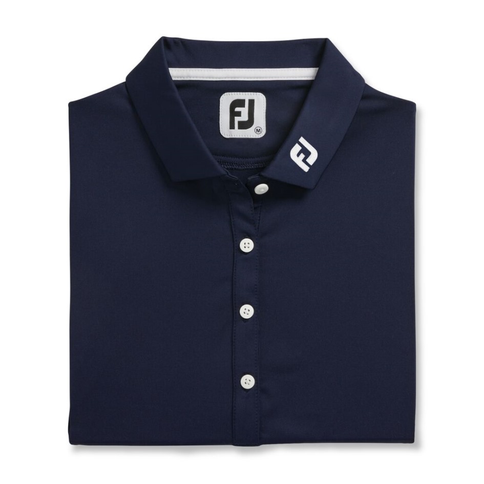 Navy Footjoy Switzerland Solid Lisle - Fj Tour Collar Damen
