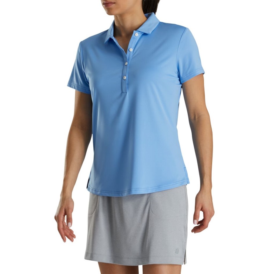 Footjoy Switzerland Solid Lisle Selbstkragen Damen Hellblau