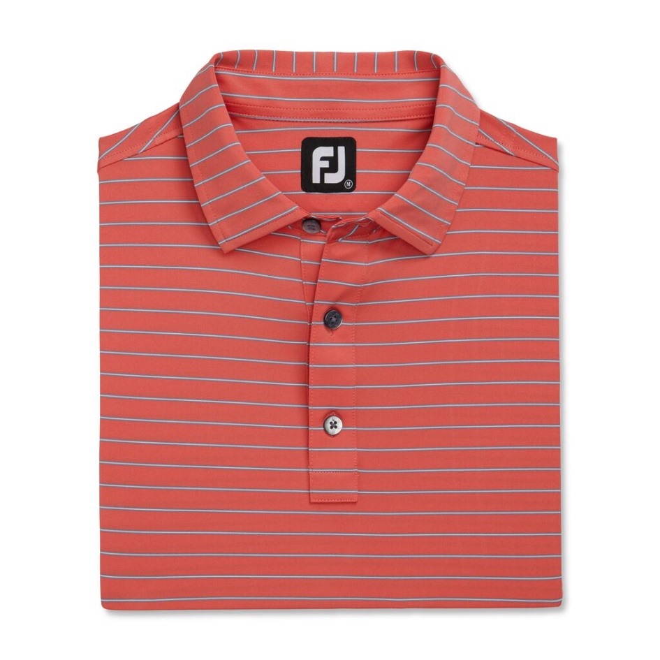 Dreifach Nadelstreifen Lisle Selbstkragen Korallen Footjoy Switzerland