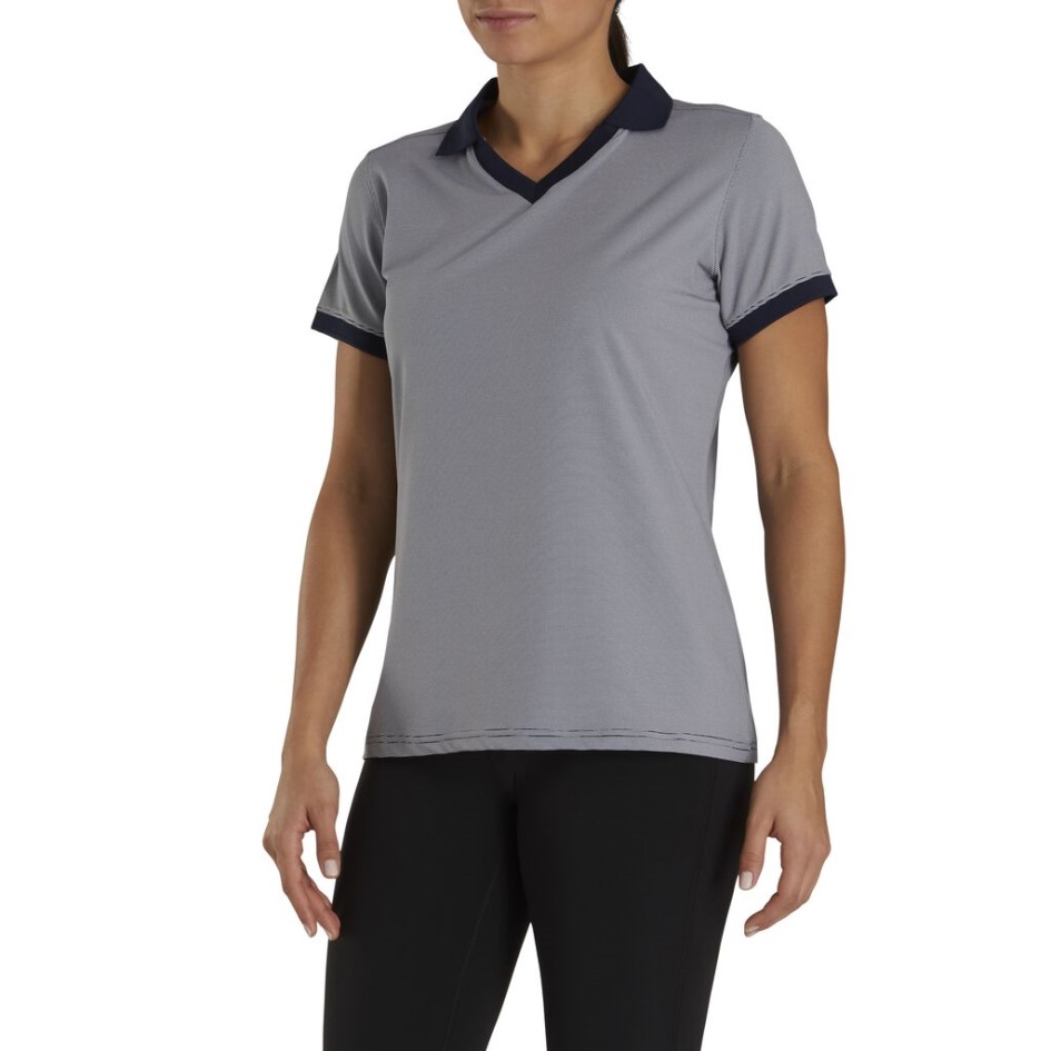 End On End Offener Kragen Damen Footjoy Switzerland Navy