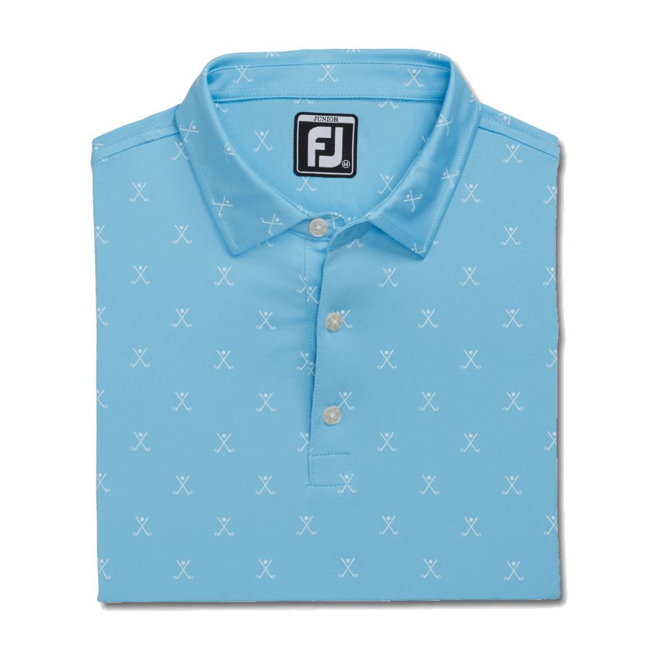 Golf Print Shirt Junior Footjoy Schweiz Hellblau