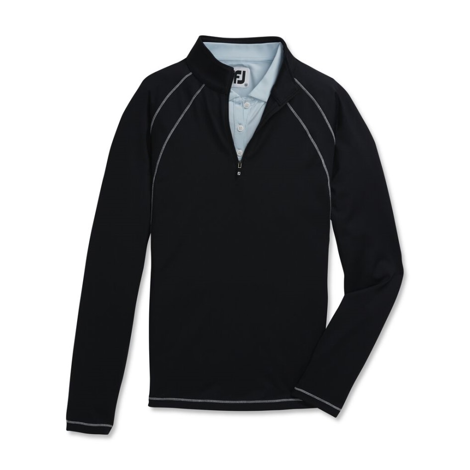 Mid-Layer Aus Jersey-Strick Mit Viertelreißverschluss Für Damen Im Stil Der Vorsaison Footjoy Switzerland Black