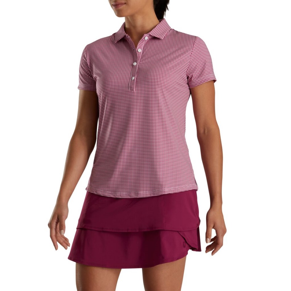 Hahnentritt Lisle Damen Footjoy Switzerland Fig-pink