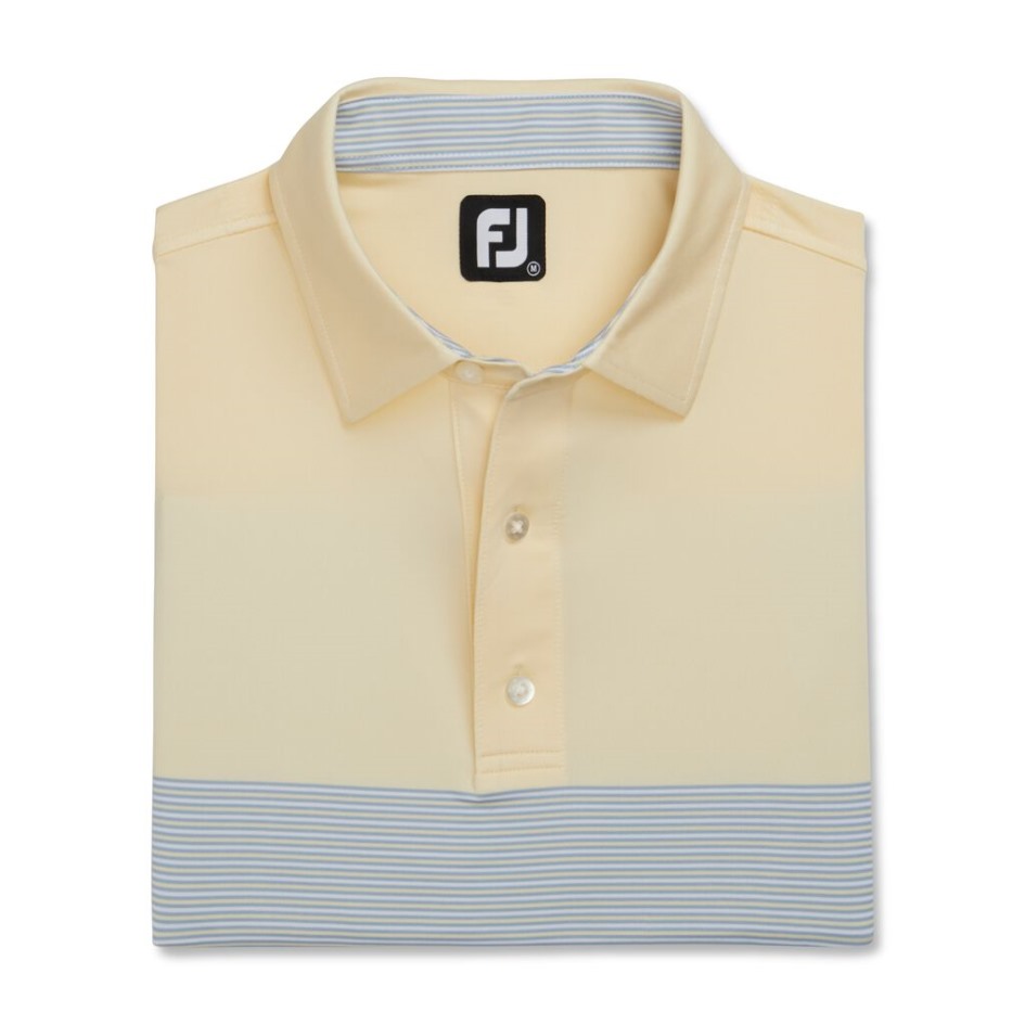 Limonade-weiß-taubengrau Sportlicher Fit Farbblock Lisle Selbstkragen Footjoy Switzerland