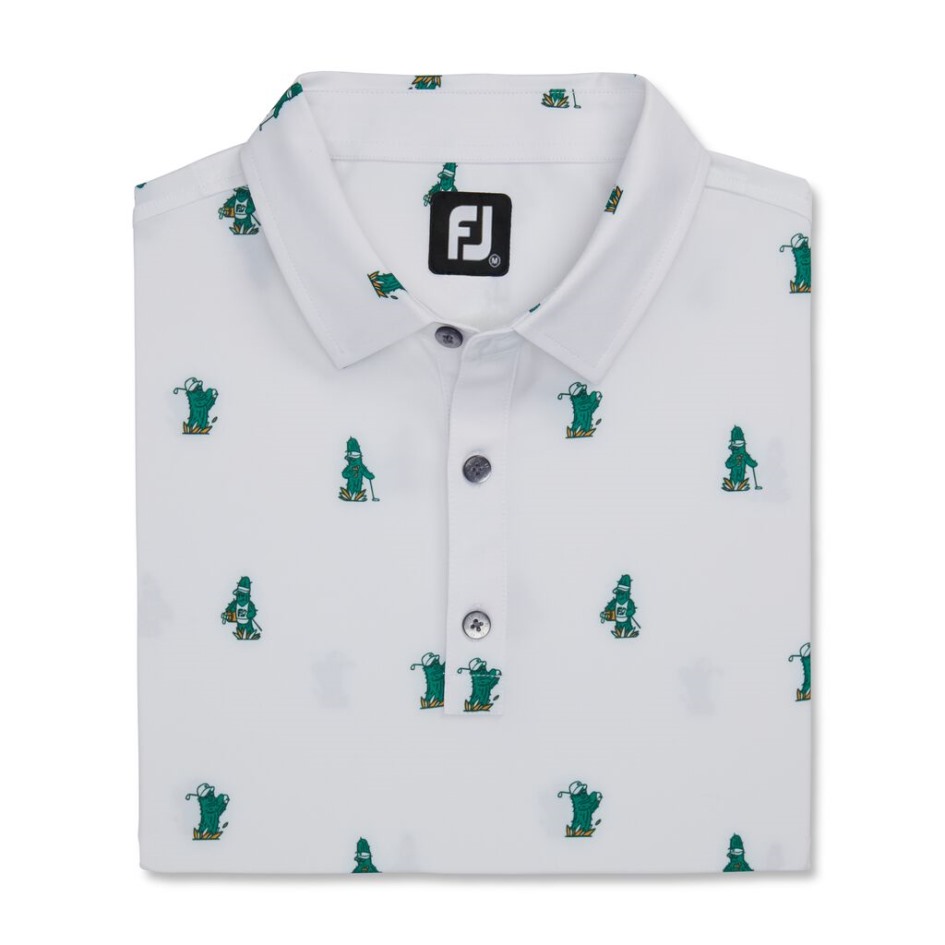 Kaktus-print Lisle Selbstkragen Footjoy Switzerland White