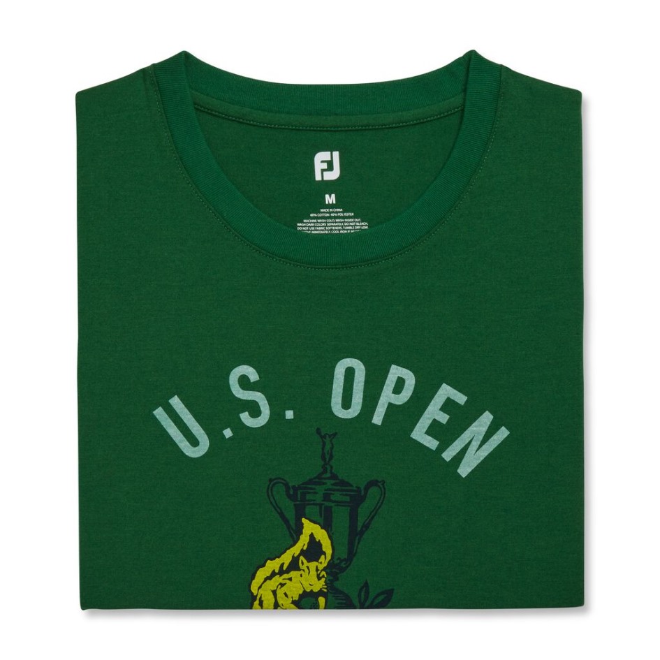 Footjoy Switzerland Dunkelgrün 2022 Us. Open-Date-Grafik-T-Shirt Im Stil Der Vorherigen Saison
