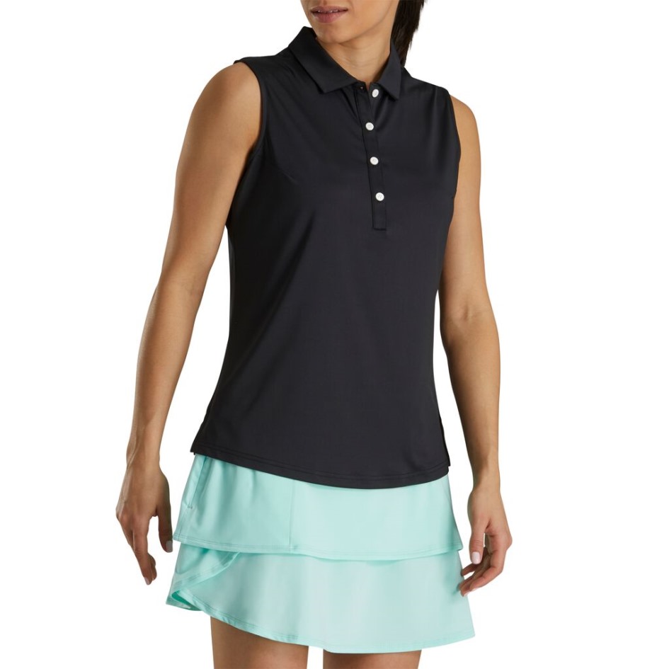 Einfarbige ärmellose Damen Schwarz Footjoy Switzerland