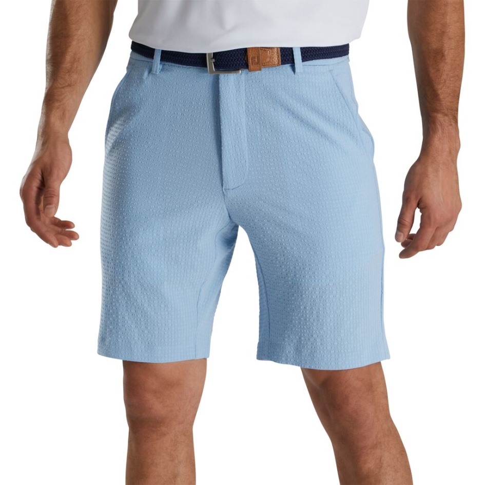 Dämmerungsblaue Seersucker-Shorts Von Footjoy Schweiz, 25,4 Cm Schrittlänge, Stil Der Vorherigen Saison
