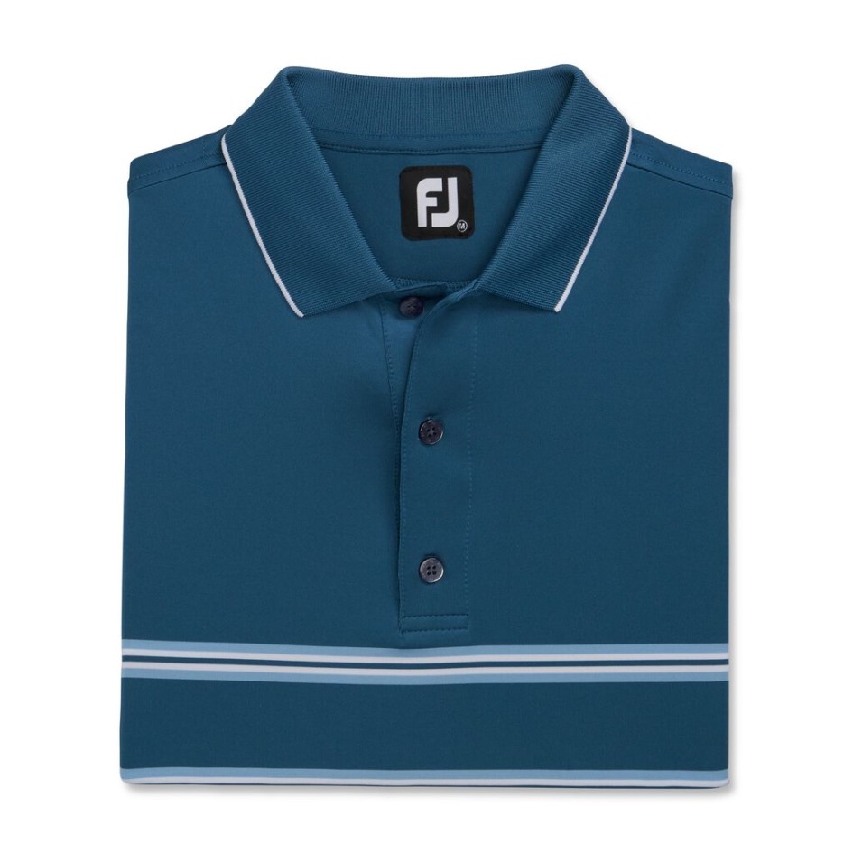 Footjoy Switzerland Tintenfarbener Doppelband-Lilienstrick-Kragen