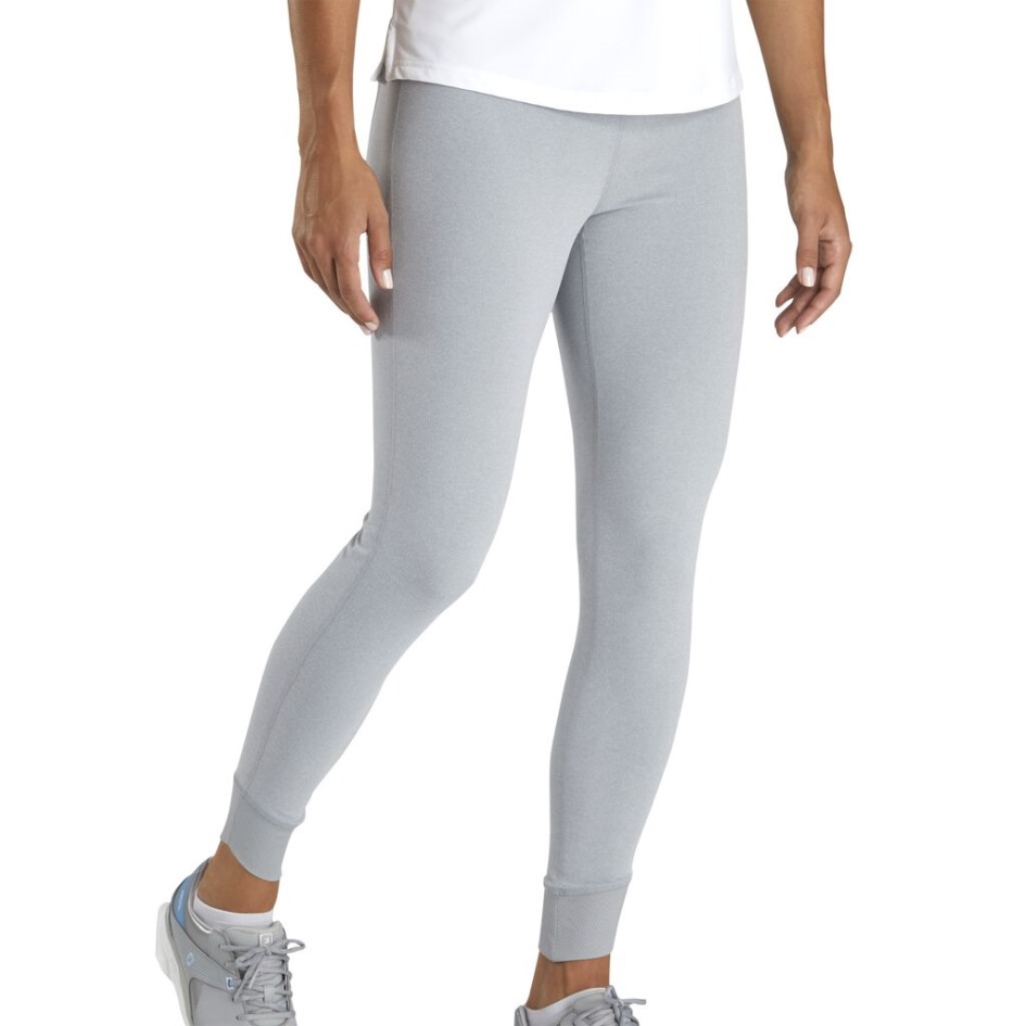 Footjoy Switzerland Graumelierte, Knöchellange Rippblock-Leggings Für Damen