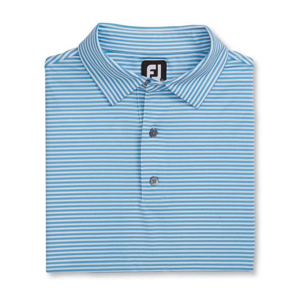 Lisle Feeder Stripe Selbstkragenriff Blau-weiss Footjoy Schweiz